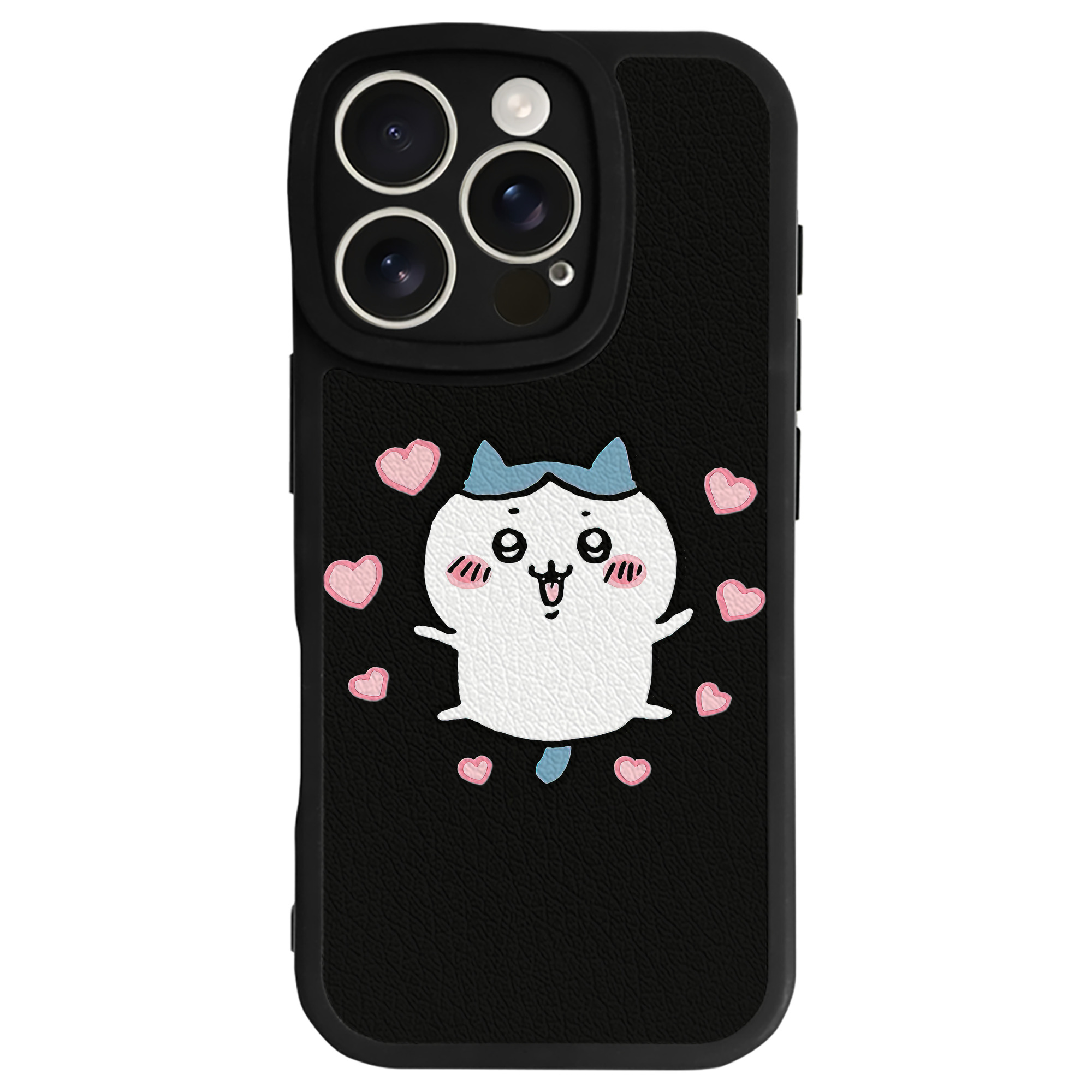 （画像用） ちいかわ ハチワレ Chii-kawa hachiware 【iPhone 16シリーズ対応】シリコンスマホケース（レザー調） 材質：シリコン